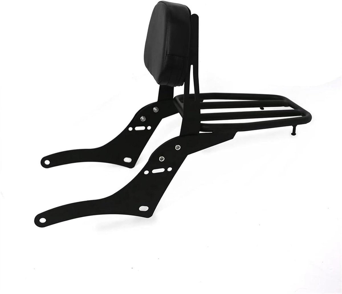 Motorfiets Rugleuning Bagagerek - Passagierskussen Sissybar - Comfortabel Rijden - Verstelbare Rugsteun - 3.3 kg - Zwart