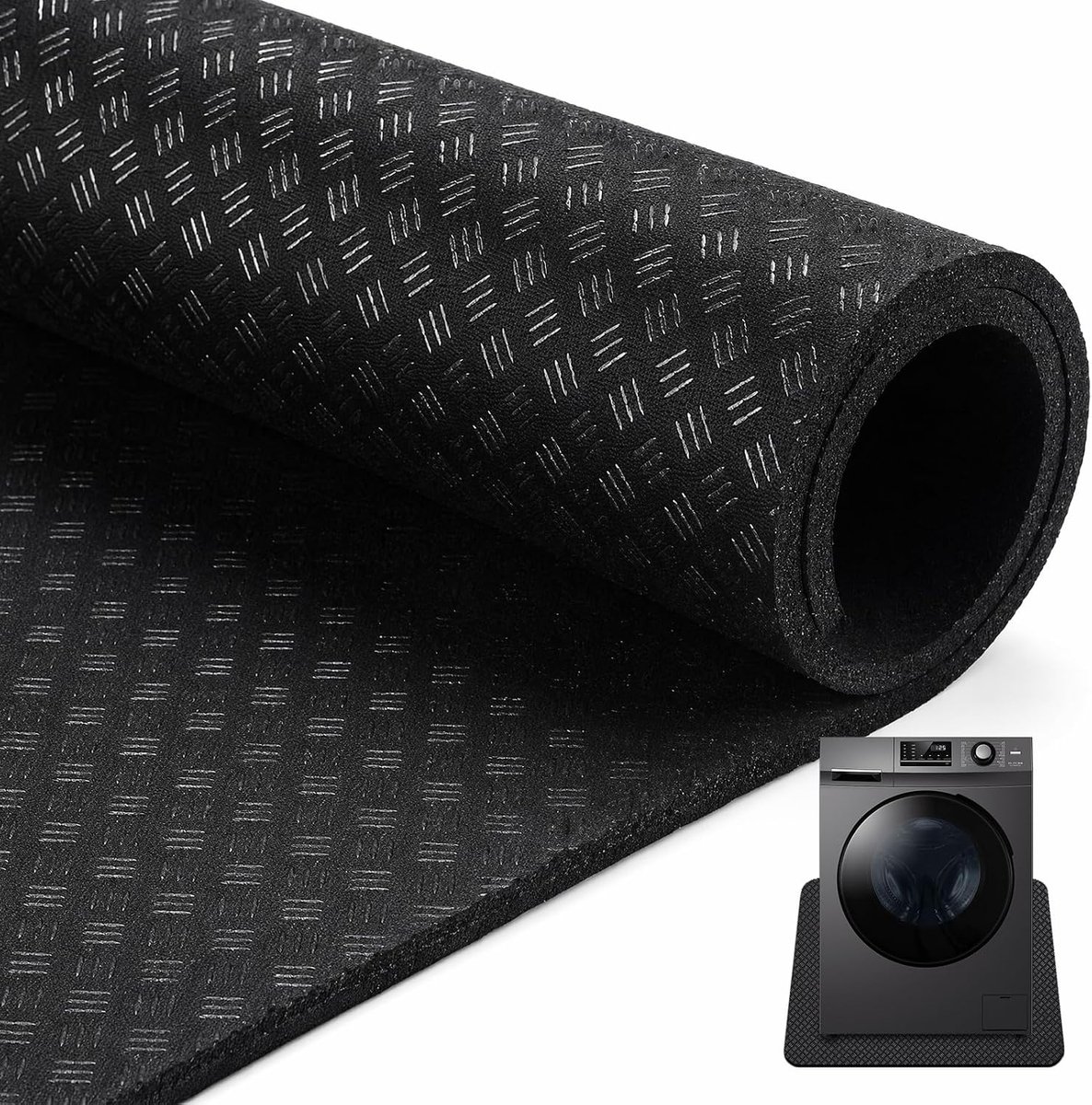 Dubbelzijdig antislip, anti-trillingsmat, wasmachine, 60 x 60 cm, anti-trilling, wasmachine-onderlaag, lichtgewicht, waterdichte vloermat voor koelkast voor droger, wasmachine, loopband