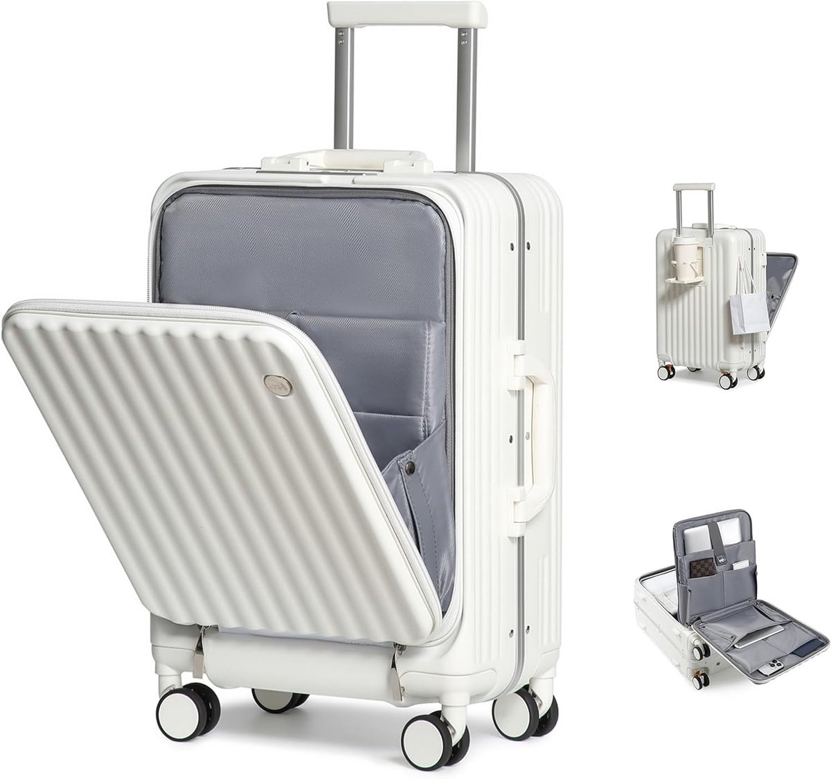 choice Handbagage Koffer met laptopvak Reiskoffer van Polycarbonaat lichtgewicht Harde Koffer met TSA-slot