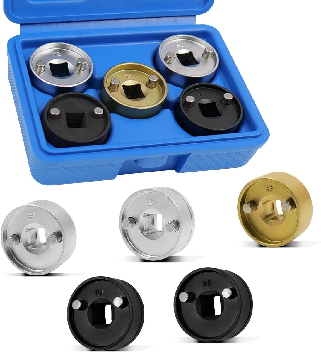 5 STKS Motoren Nokkenas Aanpassing Socket Set Compatibel met VW EA888 1.8-2.0 TFSi Ketting Aangedreven, T10352 Nokkenas Centrale Klep Socket Kit, Nokkenas Aanpassen Timing Gereedschap Kit