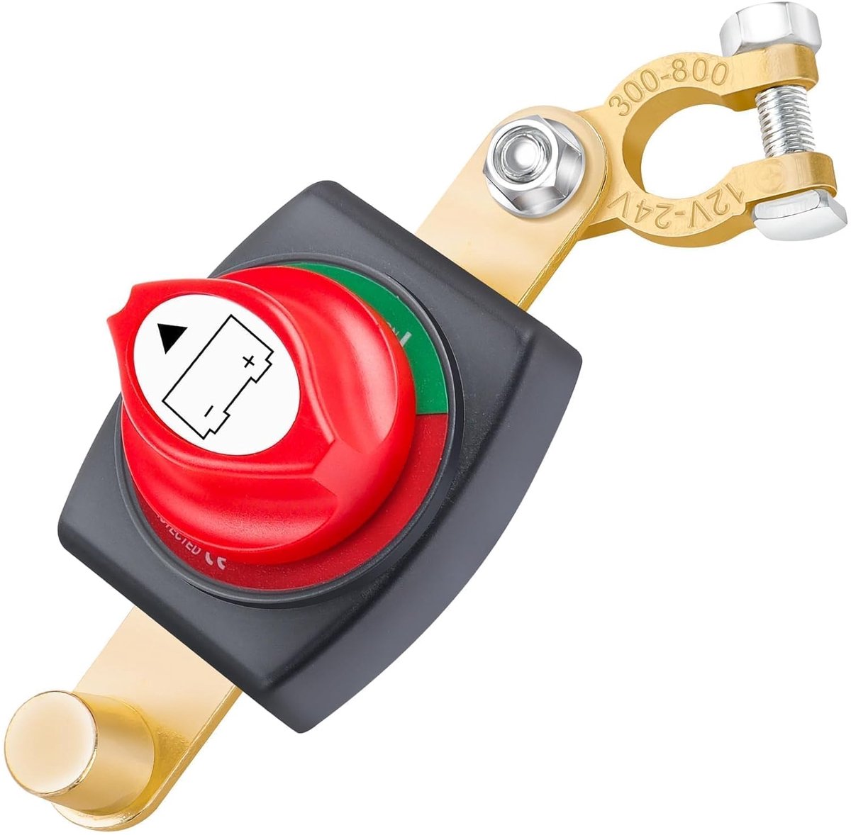 Batterij Scheidingsschakelaar 12V 24V 48V, Instelbare 180° Batterijschakelaar, ON-OFF Batterij Hoofdschakelaar, Autobatterijschakelaar voor Auto, Vrachtwagen, Boot, Jacht, Caravan, Motorfiets