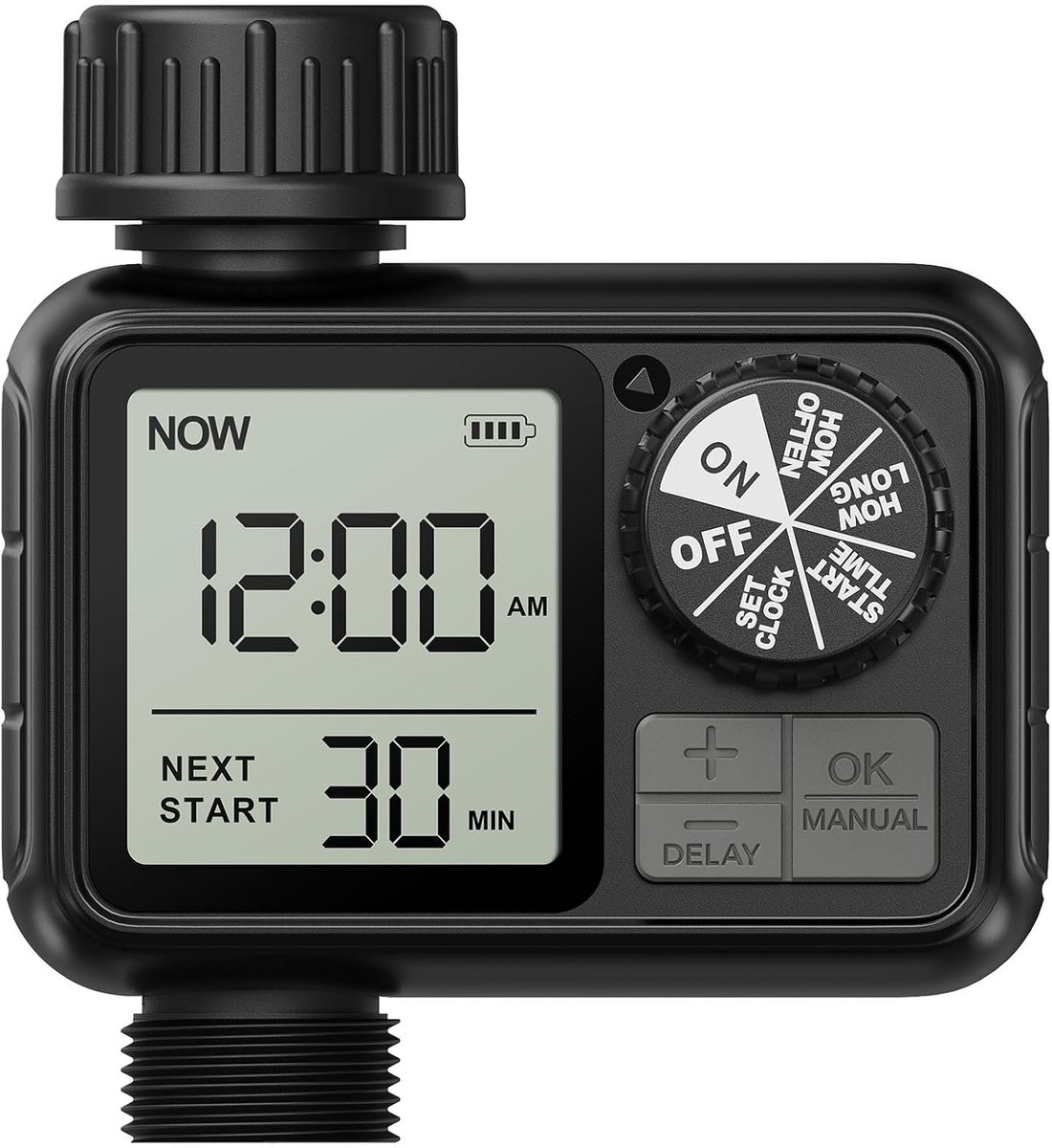 irrigatieklok met regenvertraging, automatische en handmatige modus, IPX5 waterdicht, groot scherm, lcd-display, watertimer voor tuin, gazon