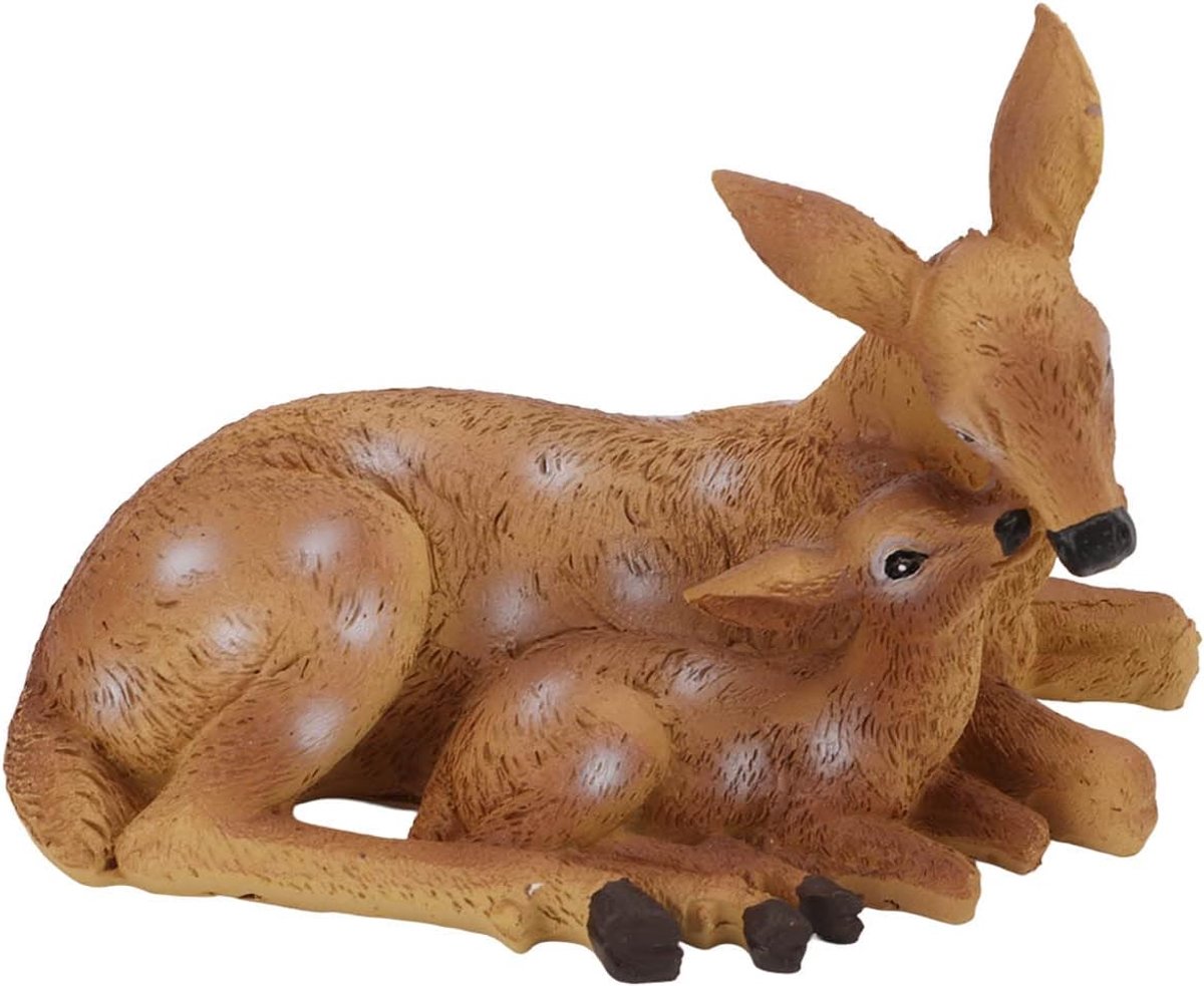Herten Hars Sculptuur, Ree en Kalf Beeldjes Ornament voor Tuin en Huis