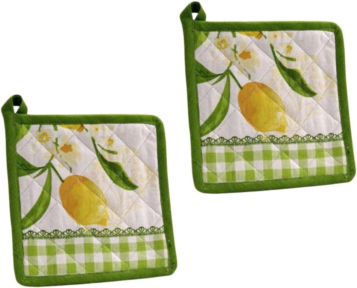 Pannenlappen van katoen, 20 x 20 cm, pannenlappen voor keuken en oven, wasbaar en zacht, ideaal voor potten en pannen