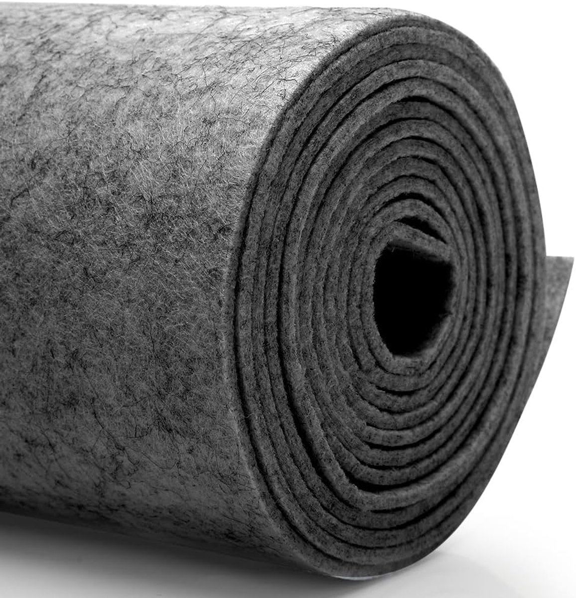 Stof 40 cm x 250 cm - 3 mm dikte knutselvilt in individuele kleuren – viltstof per meter voor autovloeren, kerstmarkten & gigantische projecten, viltmatte-donkergrijs