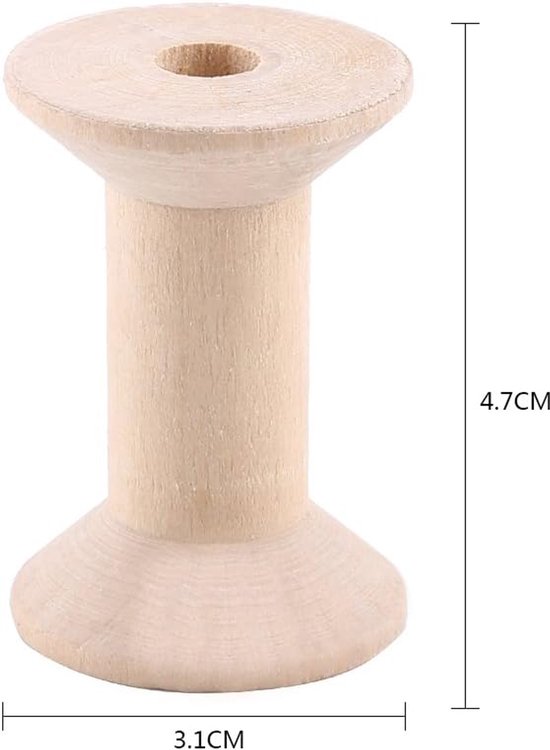 Spoelen Natuurlijke Hout Kleur Draad Klossen Diy Coils Voor Naaien Craft 47mm x31mm — afbeelding 2