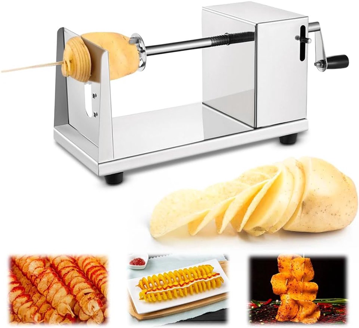 Spiraalsnijder, Aardappelspiraal, Handmatige Spiraalsnijder, Geschikt Voor Aardappelen, Komkommer, Wortel, Groenten, Groente, Tornado Chips