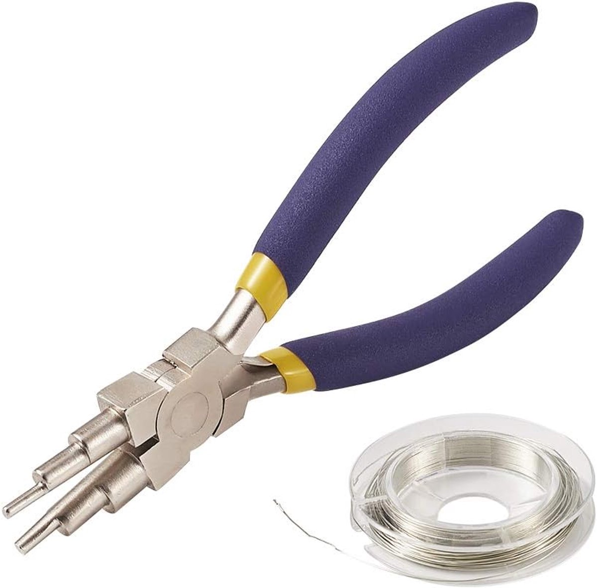 1-stuk 6 in 1 draad Looper Multi-Size Loping Tangen met 0,3 mm koperen draad borgtocht maken gereedschap vormen tang antislip Comfort Grip handvat voor 3 mm tot 10 mm lussen en springringen