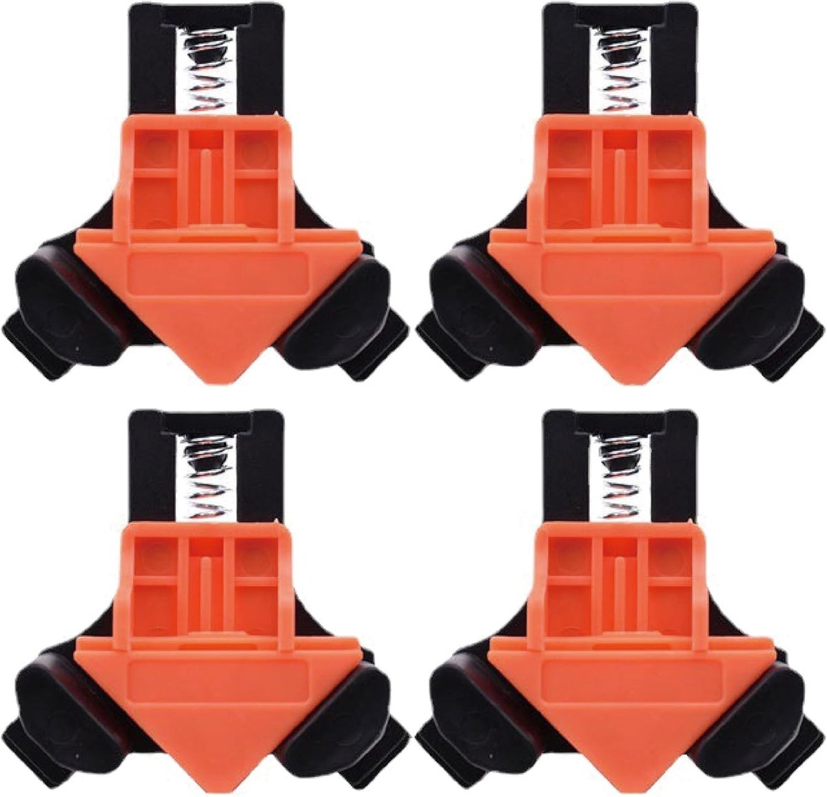 Set van 4 schroefklemmen voor hoeken, rechthoekig, voor timmerlieden, verstelbare schroefklem voor hout, hoekklemmen, katten, timmerwerk, 90 graden, rechthoekige schroefklem