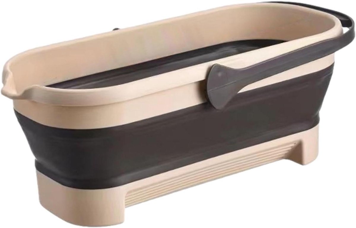 Mop Emmer - Watermand Organizer - Huishoudelijke Reiniging - Inklapbaar Ontwerp - 48 x 23.3 x 7.7 cm - Beige