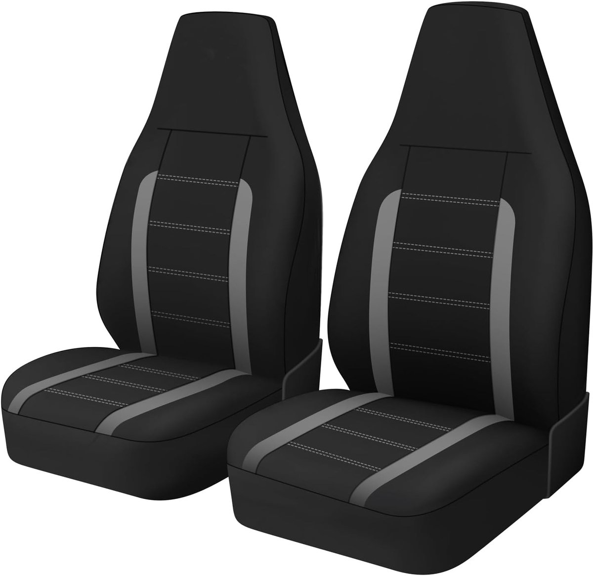 Auto Accessoires Auto Stoelhoezen voor Auto's Voorstoelhoezen Volledige Set Stoelhoezen & Ondersteunt Emmer Lijn Ontwerp Autostoel Protector Universele Fit voor Auto Truck Van, Grijs