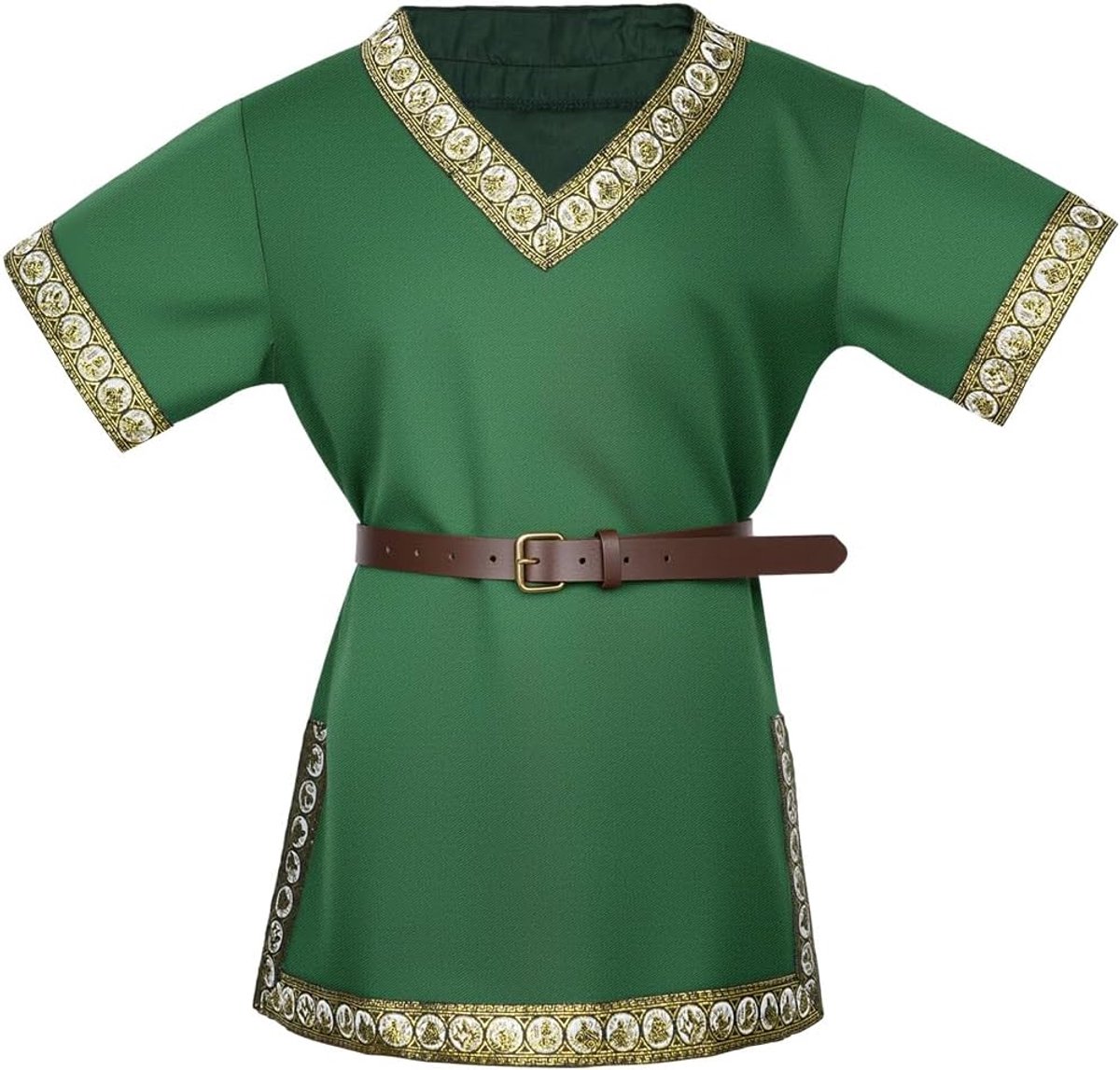 tuniek, jongens renaissance piraat mouwloze T-shirts met riem ridder tops voor carnaval, Halloween, school, geschiedenisdagen, renaissance, carnaval