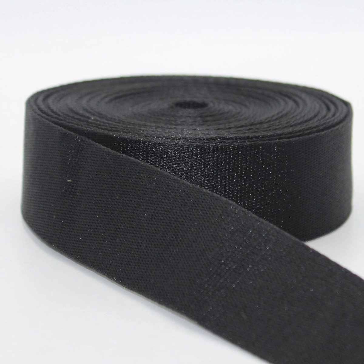 5 meter premium riem van polyester, klassieke stijl, zacht, glanzend, voor tassen, schouderbanden, riem, lederwaren, 40 mm, zwart