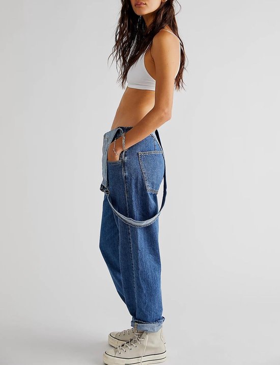 denim jeans voor dames, jumpsuit, losse verstelbare bandjes, baggy tuinbroek, jumpsuit, harembroek — afbeelding 2
