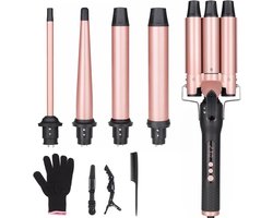 Wand 9 mm, dunne krultang, strakke krullen voor alle haartypes, LCD-display 100-230 °C, keramische krultang lang en kort haar, Culer Pro krultang
