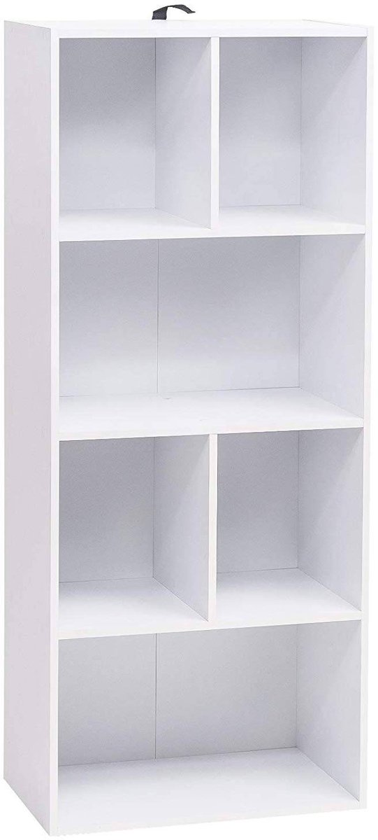 SureDeal® - Boekenkast - Vakken - Witte - Vrijstaande - 50x30x118 cm - Wit