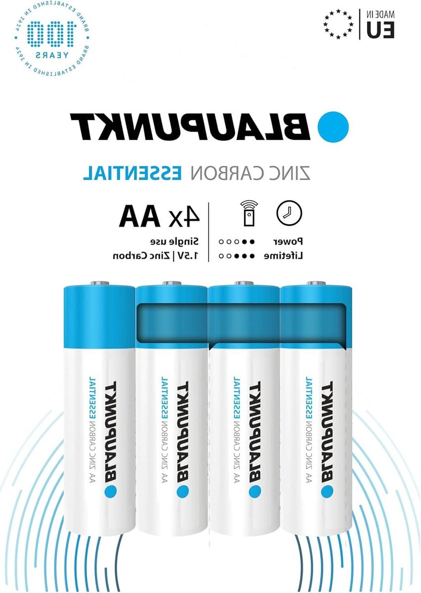 Zink Kool Batterijen - Penlite Batterijen - Apparaten Voeden - Betrouwbare Stroom - 4 Stuks - Zwart