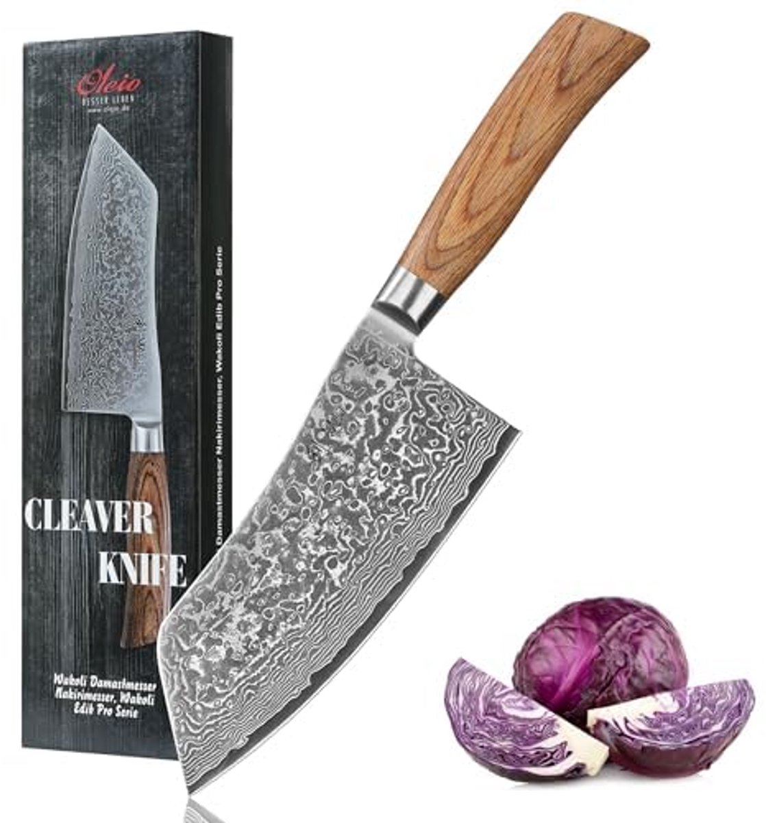 SnelShoppen - Wakoli EDIB Pro Chinees kapmes 17 cm lemmet met pakka-houten handvat voor keuken, snijden, koken en bereiden van groenten en vlees