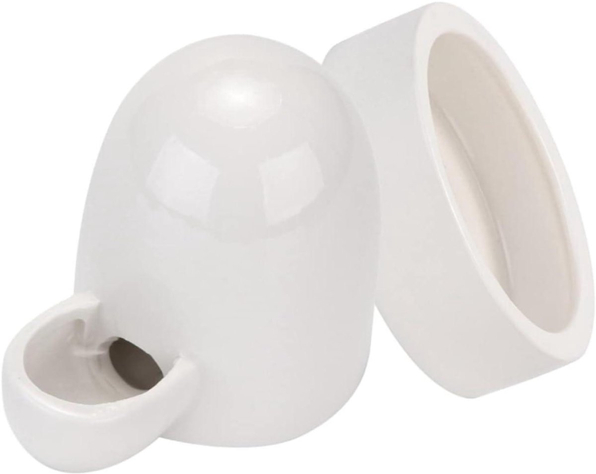 Voederbak Drinkbak - Gevogelte Set - Pluimvee Verzorgen - Eenvoudig Reinigen - 335 Gram - Wit