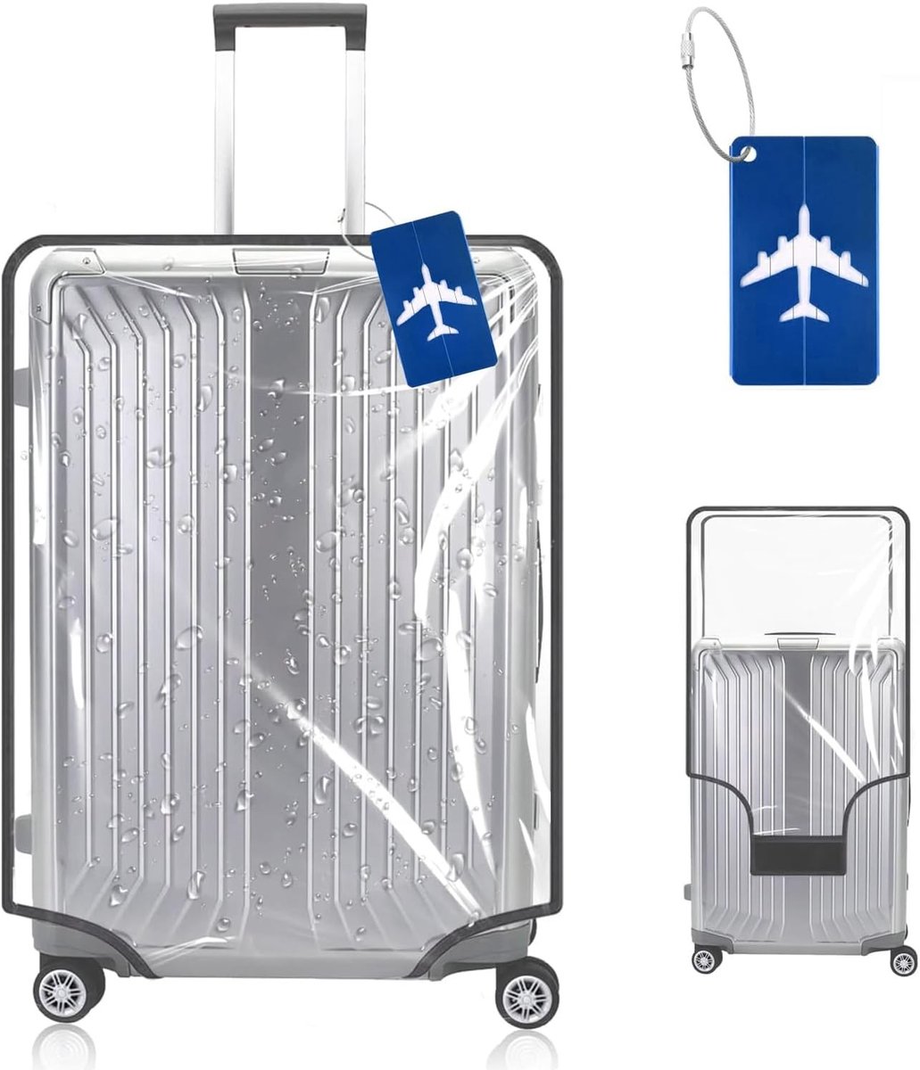 Duurzame Transparante Kofferhoezen, Beschermende PVC Dekking, Stofdicht en Krastbestendig voor Reizen, 22 Zoll, Universeel Ontwerp