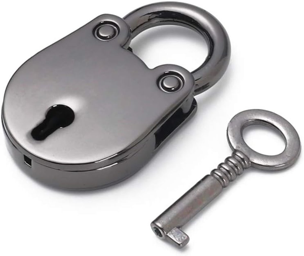 Mini Hangslot voor Koffers, Reisbagage, Rugzakken en Computer Tassen - Met Sleutel, Metaal, Zwart