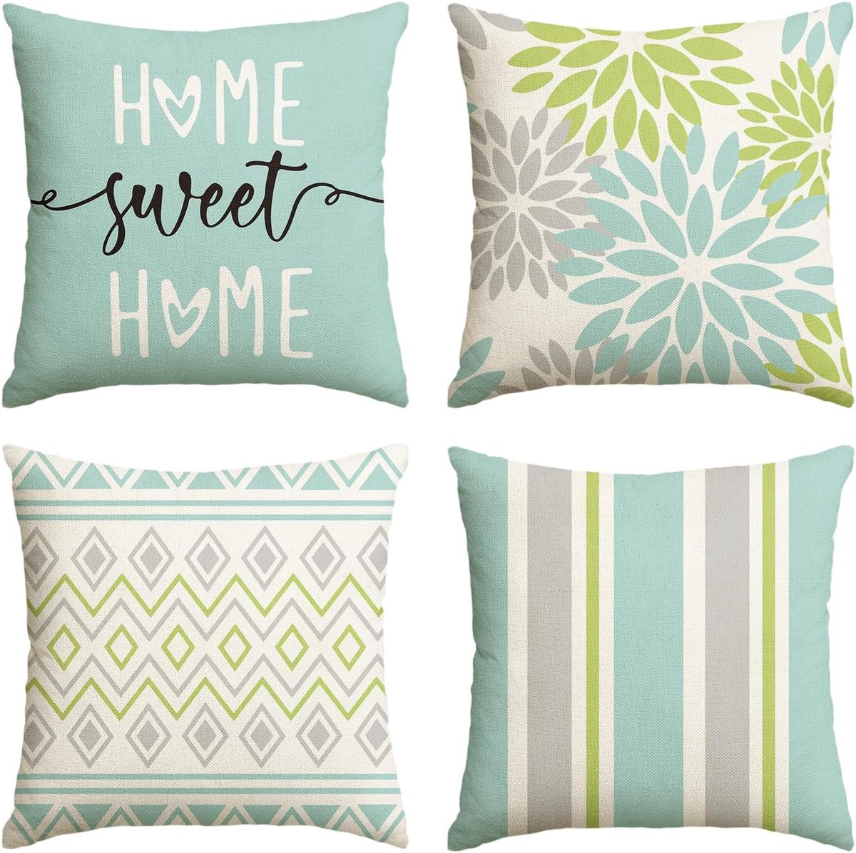SnelShoppen - Set van 4 Decoratieve Kussenhoezen 40 x 40 cm voor Bank, Woonkamer en Buiten, Modern Design, Geschikt voor Feest en Tuin, Waterafstotend