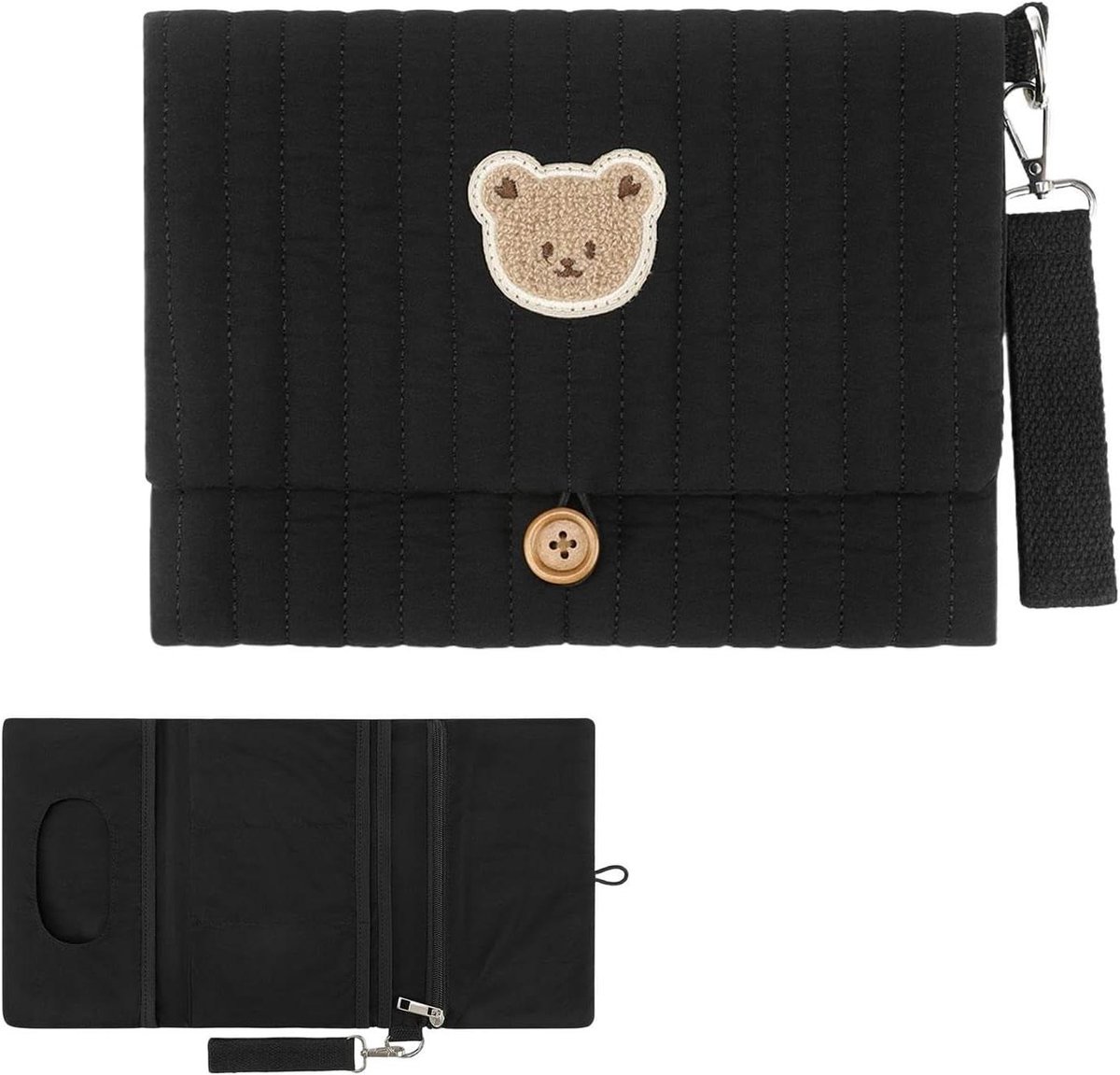 Luieretui Opvouwbaar - Baby Organizer - Baby Benodigdheden - Waterdicht Materiaal - 24x19cm - Zwart