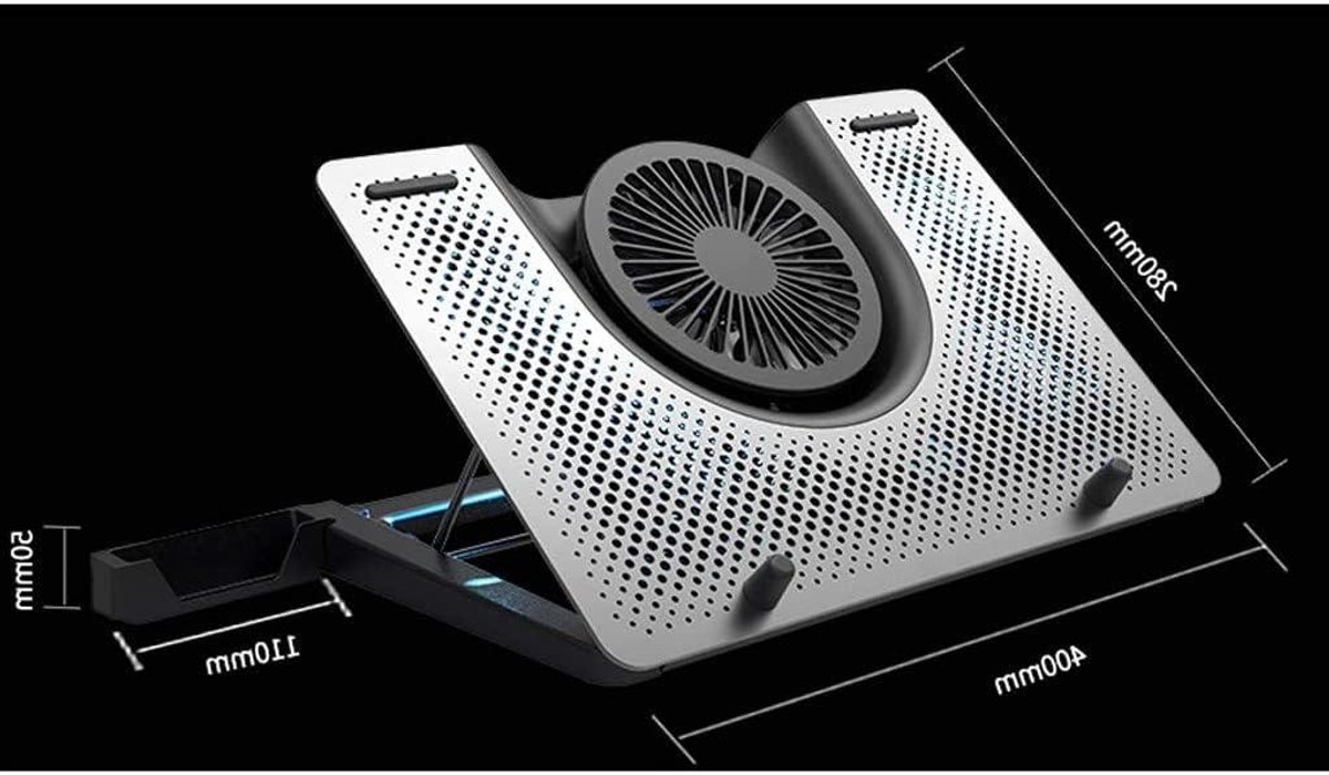 Laptop Koeler - Notebook Ventilator - Warmte Afvoer - Aluminium Paneel - 15.8 x 11 Inch - Zilver