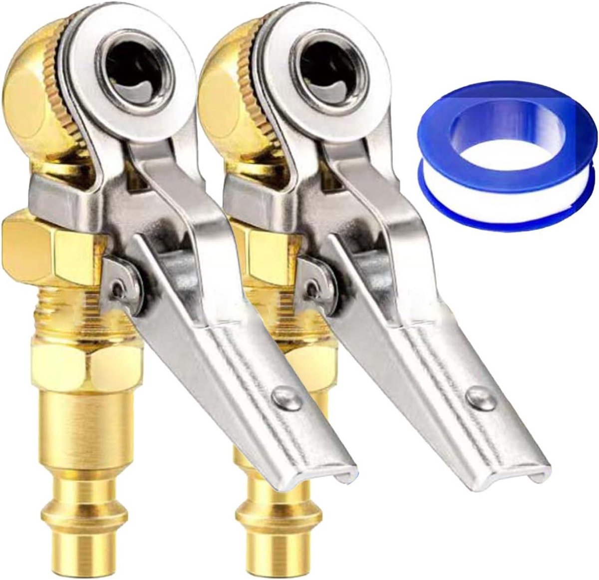 Bandenopblaasmondstuk - Snelle aansluiting - Banden oppompen - Luchtdichte kraag - 8.8 x 7.2 x 1 cm - Goud