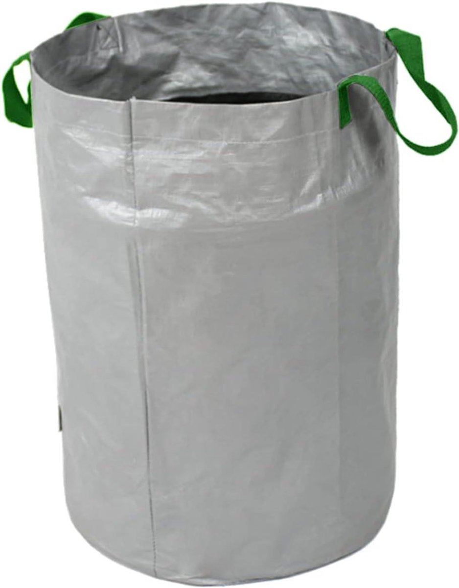 Tuin Afval Zakken - Vuilniszakken Handvatten - Tuinonderhoud Vereenvoudigen - Scheurbestendig Waterafstotend - 90 x 90 x 126 cm - Zilver