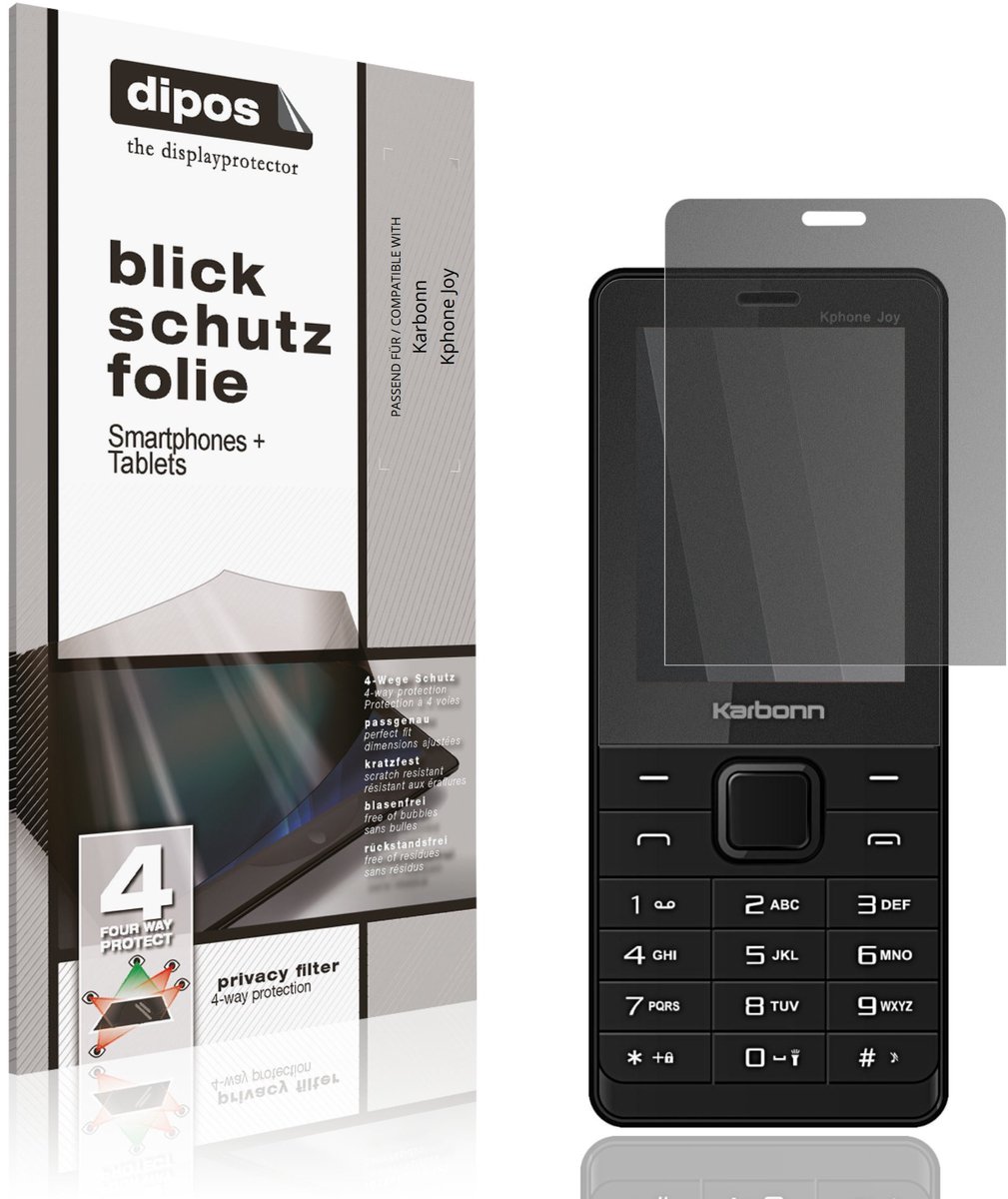 dipos – Matte Privacy Screenprotector geschikt voor Karbonn Kphone Joy | Anti-Spy Beschermfolie