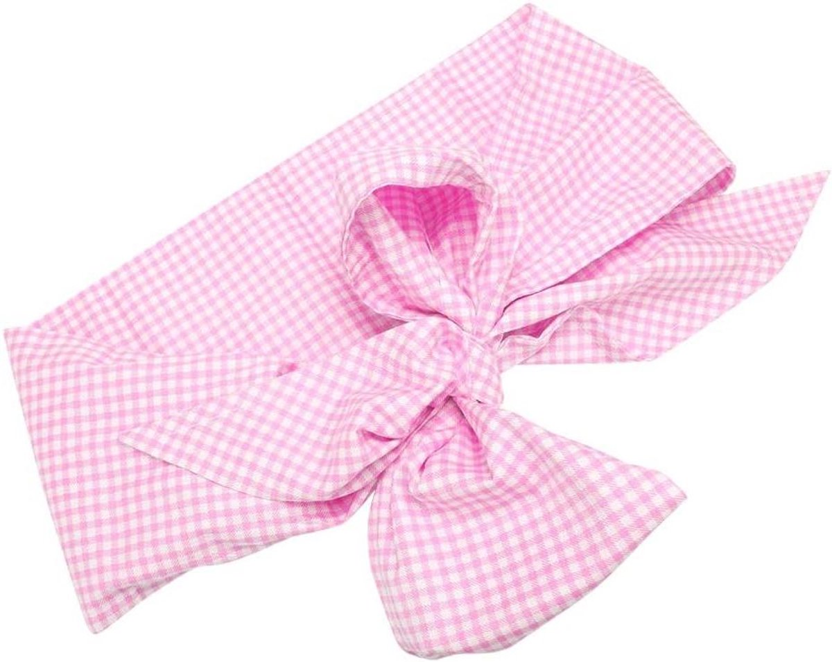 Pasgeboren Inbakerdoek - Baby wikkeldoek - Fotoshoot baby - Zacht katoen - 72.4 x 5.5 inch - Lichtroze plaid