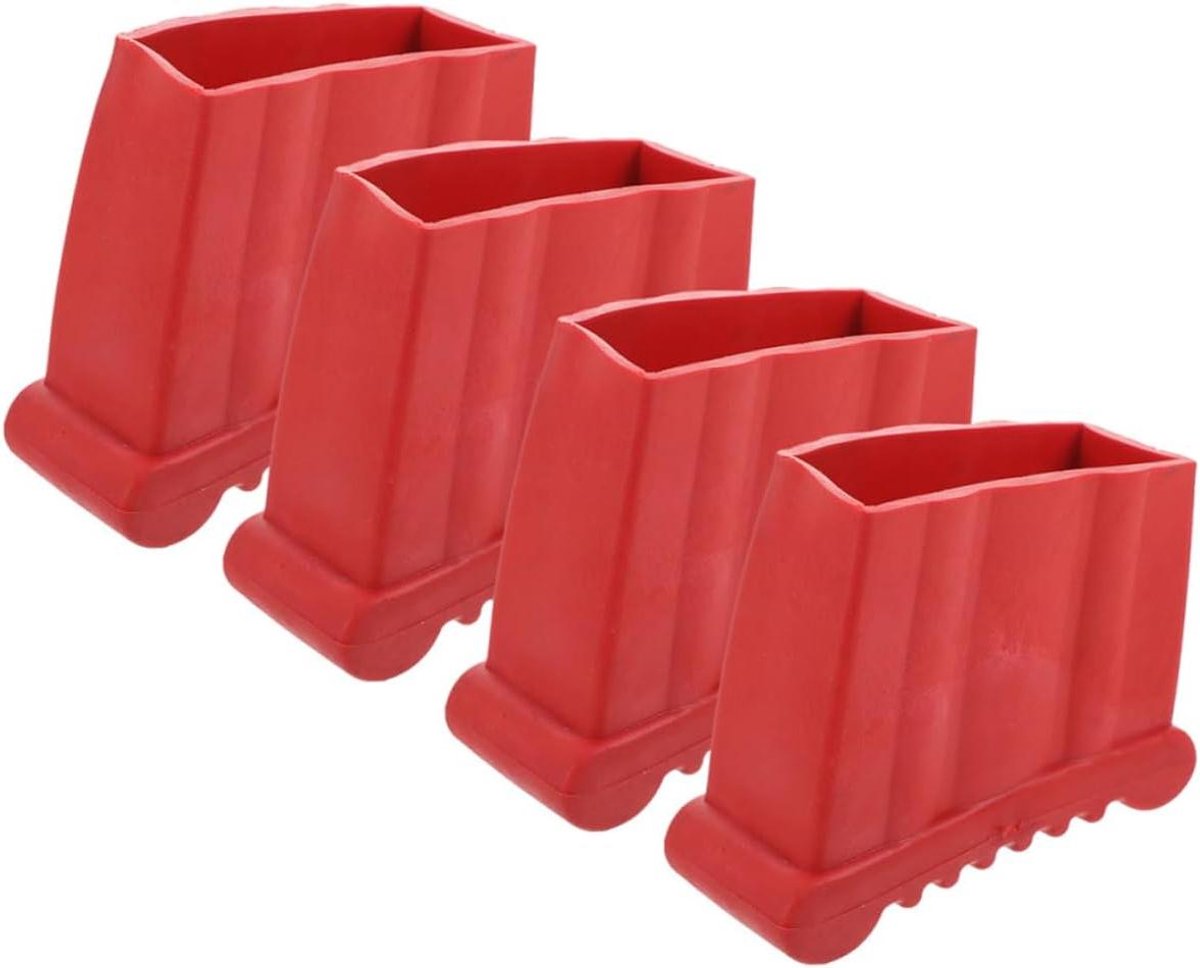 Antislip Ladder Voet - Ladderkussens Rubber - Ladder Stabiliseren - Vergroot Draagoppervlak - 9x8.3x4 cm - Rood