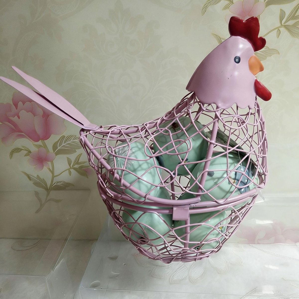Eiermand Kippenmand - Eierhouder Keukendecoratie - Eieren Opslaan - Kippen Design - 20x10x10 cm - Paars