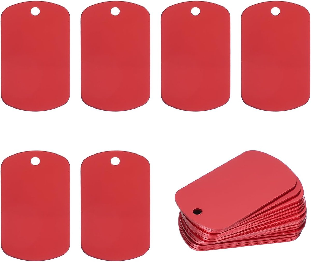 Metalen stempelen Blanks Tags 2 inch, 30 stuks geanodiseerd aluminium blanco hondenlabels rechthoek lasergravure blanks ID-naamplaatje met gat voor huisdier ambachtelijke doe-het-zelf