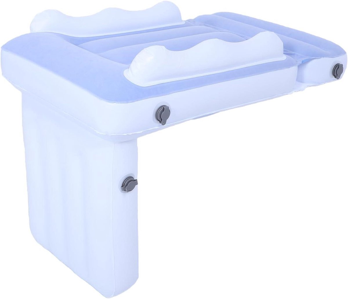 Opblaasbaar Peuterbed - Vliegtuigbed Kinderen - Comfortabel Reizen - Verhoogde Zijrails - 29 x 22 x 7 cm - Blauw