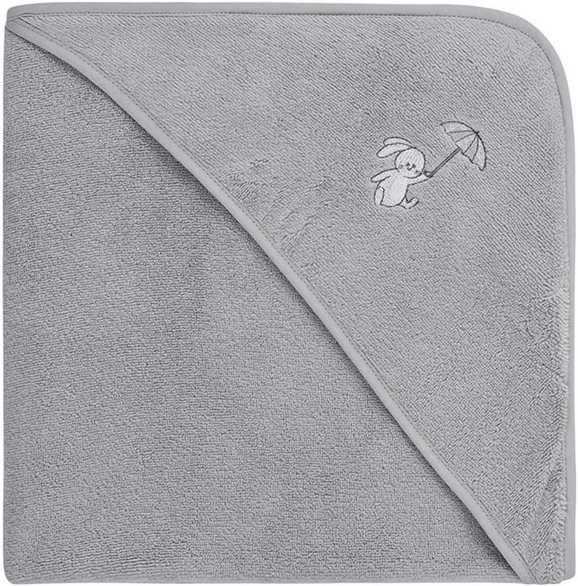 Baby Badcape - Baby Handdoek - Baby Afdrogen - Zero Twist Katoen - 450 g/m² - Asgrijs