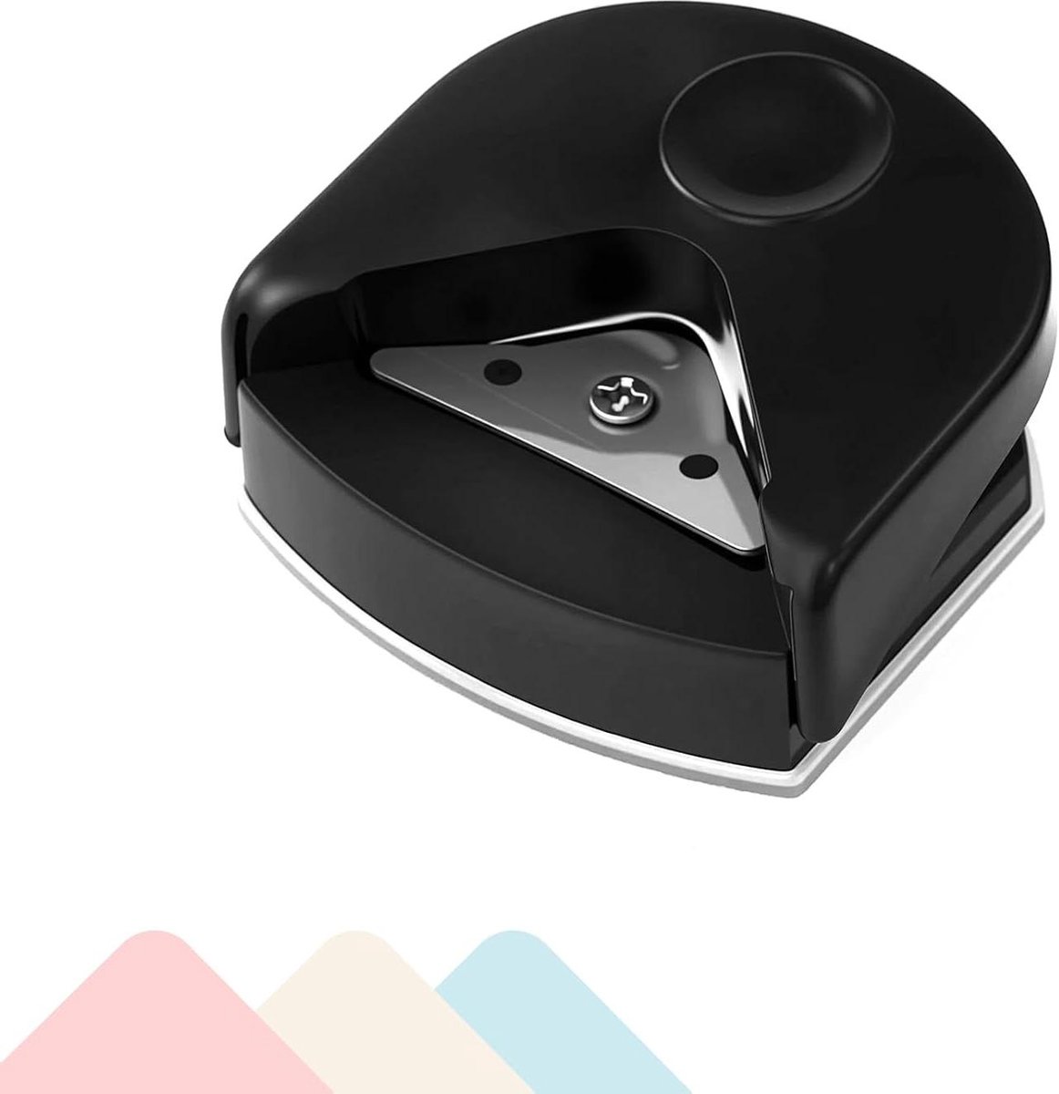 Hoekafronder Stans - Papier Snijder - Kaarten Maken - Met Opvangbakje - 4 mm Ronding - Zwart