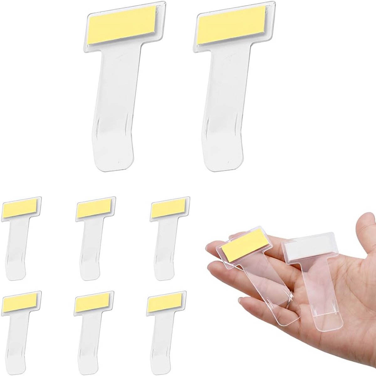 Set van 8 transparante voorruitclips voor parkeerticket, universele houder voor parkeerkaarten, vergunningen en bonnetjes, eenvoudige en streepvrije bevestiging voor auto, vrachtwagen en camper