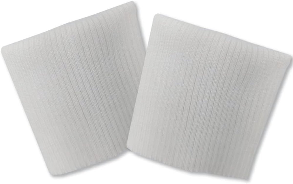 Polsstukken in Wol, 8x9 cm, Ideaal voor Het Repareren van Jasjes en Jassen, 1 Paar, Wit