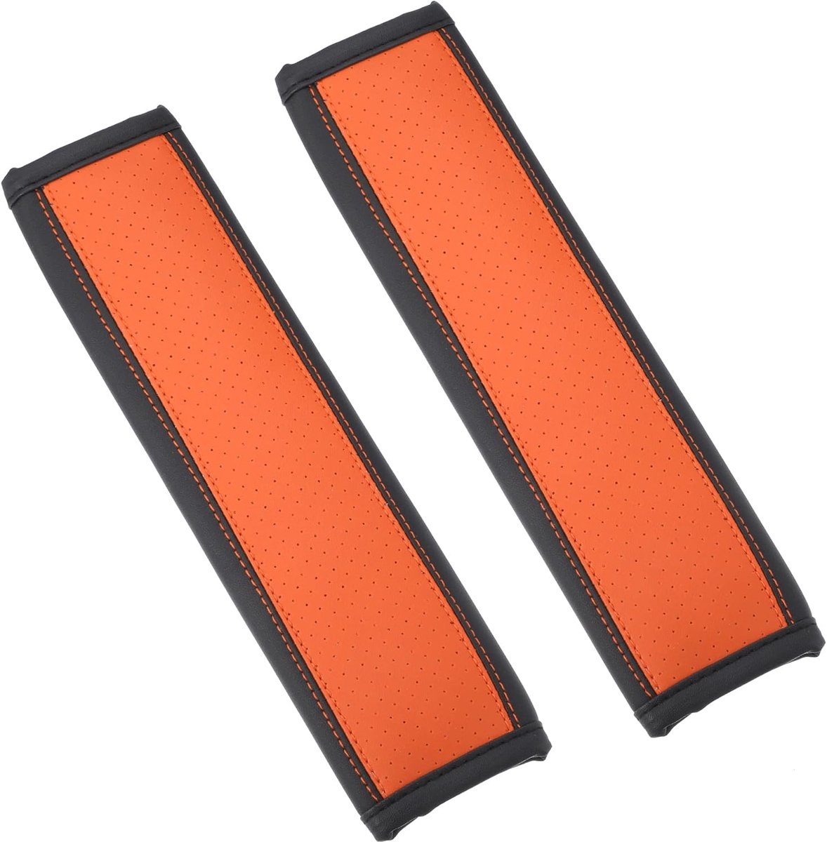 ABSOPRO Auto veiligheidsgordel schouderpad harnas leer oranje (set van 2)