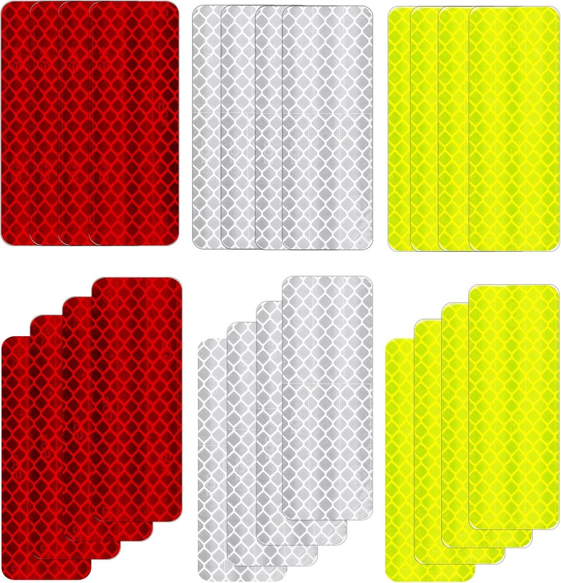 cobee reflecterende waarschuwingsstickers voor auto, 24 stuks waterdichte reflecterende veiligheidstape sticker auto reflector sticker nachtzichtstickers voor voertuig fietsen motorfietsen