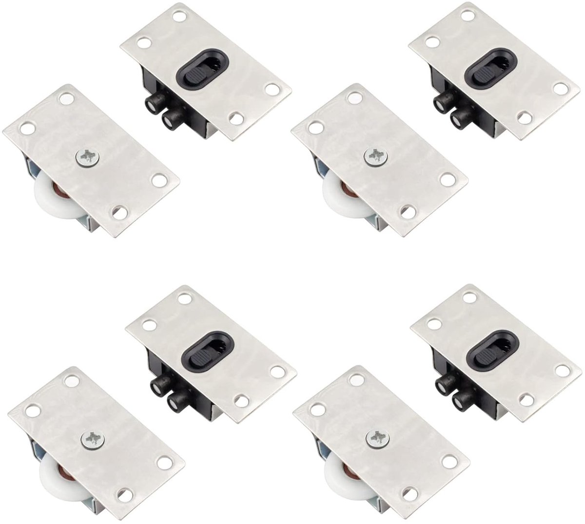 8 Stuks (4 Sets) Meubels Roller Wielen - Mute Nylon Schuifdeur Roller Voor Douche, Garderobe, Kast - Deur Fittings