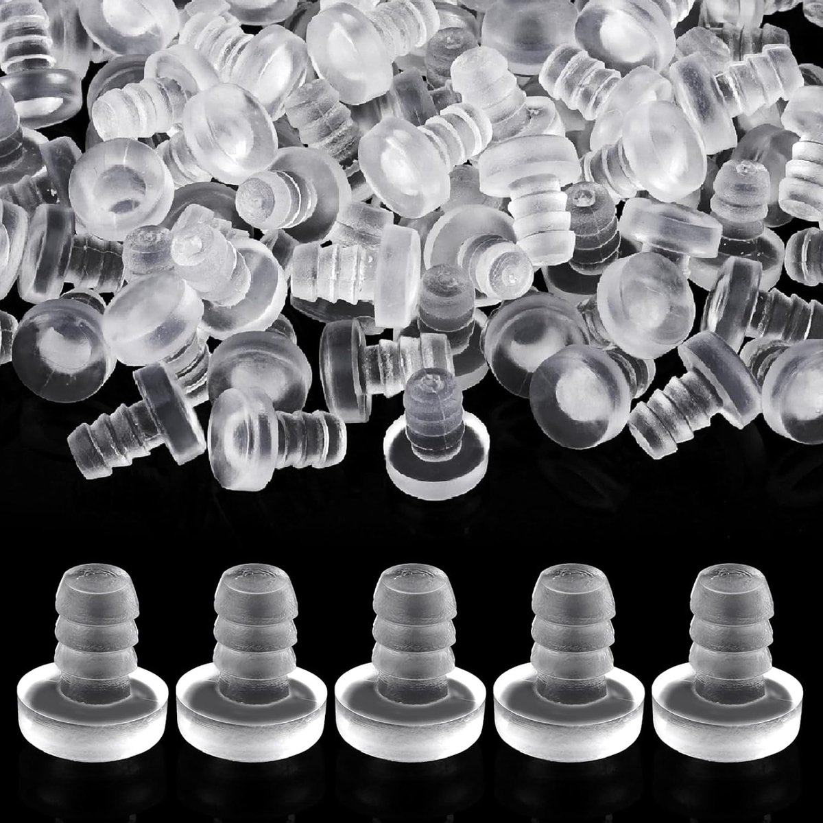 100 Stuks Transparante Rubberen Aanslagdempers, Buffers, Tafelbumpers, Meubelbuffer Met Stuurpen, Doorzichtige Handgrepen, Ingebouwde Deuraanslagdempers Voor Kastdeuren