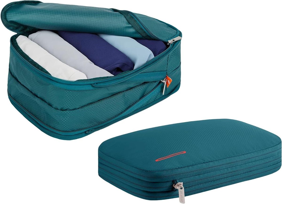 Compressie Verpakking Kubussen - Reis Organizers - Bagage Ordenen - Bespaart 50% Ruimte - 9L 2 stuks - Donkergroen