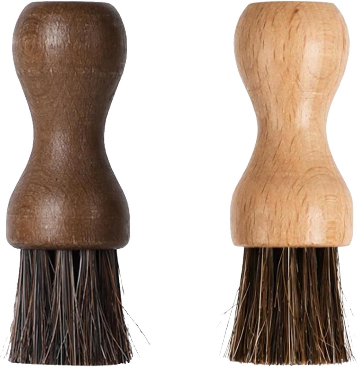 2 stuks groenteborstels, natuurlijke houten borstels, champignonborstel, paddenstoelborstel van natuurlijk beuken handvat, aardappelborstel van natuurlijk beuken handvat en paardenhaar voor servies