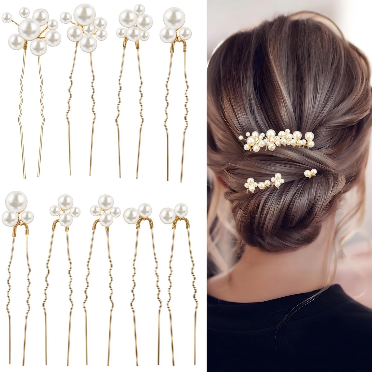 9-delige parel bruidshaarspeld, prachtige bruiloftsaccessoires, prachtige parel haarspelddecoraties voor vrouwen, bruidshaarspelddecoratie geschikt voor bruiden, bruidsmeisjes en gastheren