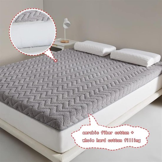 Tatami Matras - Japanse Vloermat - Comfortabel Slapen - Huidvriendelijke Pluche - 120x200cm - Grijs — afbeelding 4