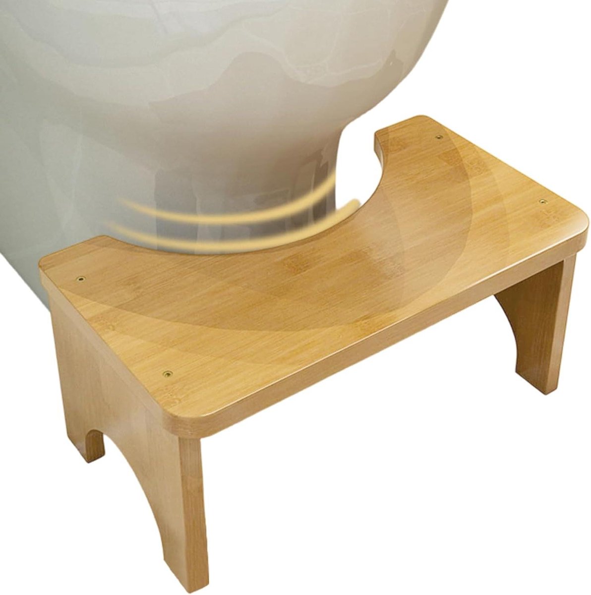 Toiletkruk Hout - Pottrede Badkamerkruk - Verbeterde Houding - Afgeronde Randen - 39.5x21 cm - Meerkleurig
