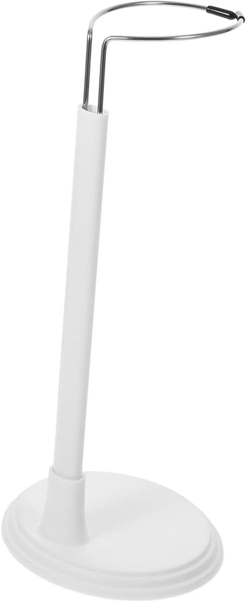 Poppenstandaard Verstelbaar - Display Houder - Objecten Presenteren - Met Ronde Basis - 24 x 10 x 10 cm - Wit